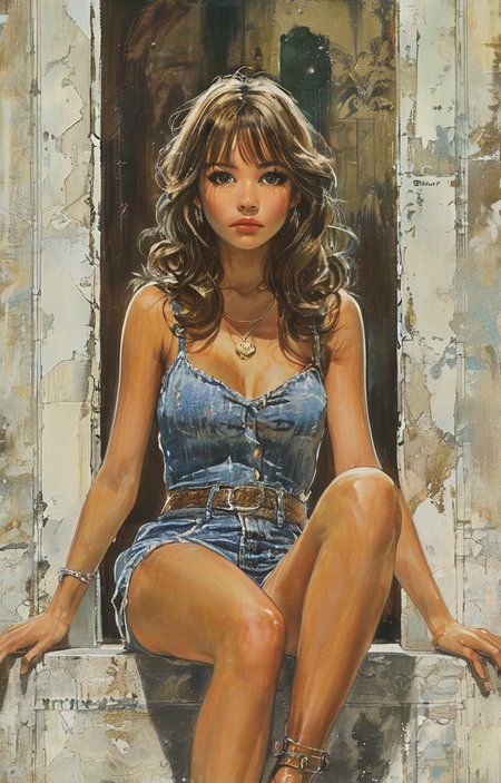 masterpiece,best quality,<lora:tbh298-sdxl:0.9>,illustration,style of Robert McGinnis
 portrait of idolmaster cinderella girls,