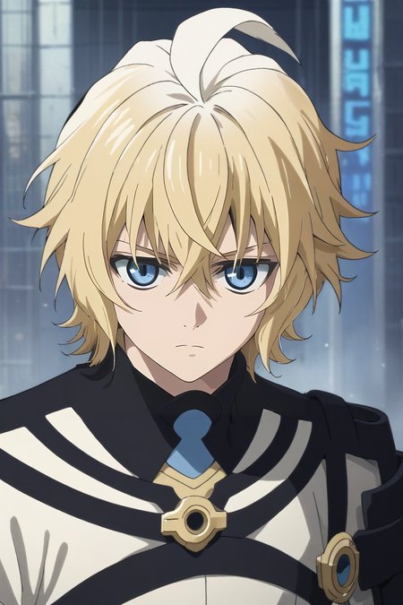 score_9, score_8_up, score_7_up, source_anime, , semi-realistic, , , depth of field, 1boy, solo, male focus, <lora:mikaela_hyakuya_pony:0.94>, mikaela_hyakuya, blonde hair, blue eyes, short hair, hair between eyes, bangs, ahoge, , science fiction xenopunk, , <lora:sdxl_lightning_8step_lora:1>