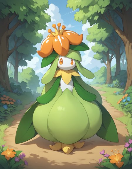 score_9, score_8_up, score_7_up, Lilligant, leaf arms, orange flower, pokemon \(creature\), full body, looking at viewer, meadow, flowers, bushes, trees, , <lora:cefaa866-a58e-40ba-a219-79ab392f7d60:1.0>, <lora:5431ea18-bcd1-41e6-ba84-bd47858798fe:0.9>