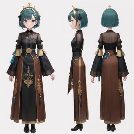 ((masterpiece, best quality)), original, absurdres, ((sfw)), <lora:NeverStyleV2A:0.5:NONE>, <lora:RoxanneStyle:0.5:NINALL>,
creative, interesting, detailed, intricate, colorful,
((chara-sheet, multiple views, full body, front, back)), <lora:Turnaround:1:INALL>,
((1girl, solo, age 100, she is 100 years old)), ((a inventor)),
((eyes, two-tone eyes)),
((hair, _)),
((clothes, noir clothes)),
((simple background, white background)),
((colors, _)),