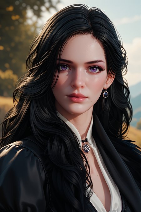 score_9, score_8_up, score_7_up,
<lora:TW3Yennefer:0.8>
TW3Yennefer, 1girl, black hair, purple eyes, long hair, looking at viewer, portrait