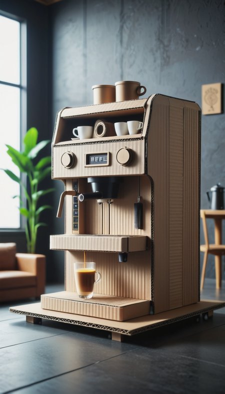 <lora:CardboardStyleXL:1>CardboardStyle coffee machine, made from (textured:0.7) cardboard, simple, basic, corrugated, hand-crafted, in location: theater, <lora:add-detail-xl:0.5>