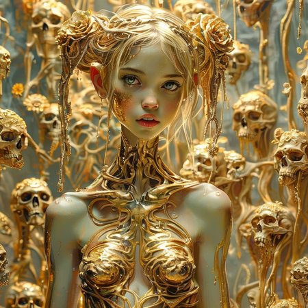 elysexa  girl made of gold flowers, very detailed, very detailed<lora:elysexa:1>
