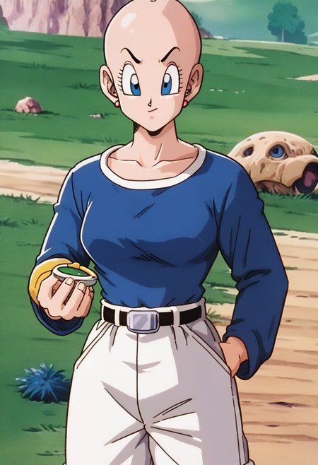 score_9, score_8_up, score_7_up, saiyan saga, bulma, bald, blue eyes,