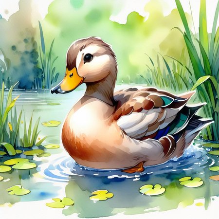 SoftWaterColors, a duck at a pond, BREAK
<lora:SoftWatercolors:1>