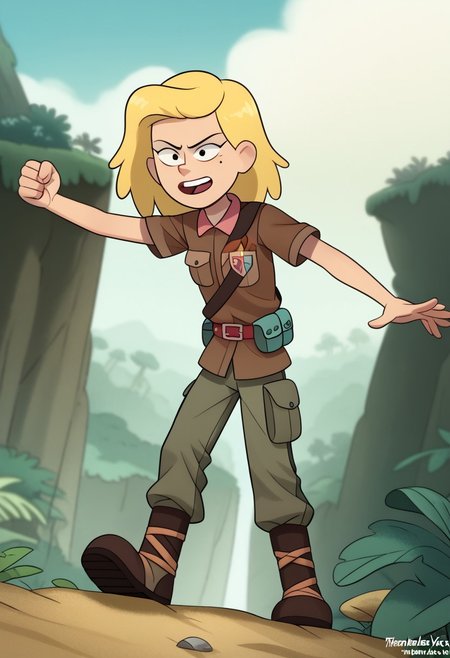score_9, score_8, score_7, score_6,
triplevexx, 1girl, CHSashawaybright,
Outfit: A rugged, earth-toned cargo outfit, complete with a utility belt,
Action: She is climbing a rocky cliff, reaching for a hidden treasure chest.
Background: A breathtaking view of a lush jungle, with cascading waterfalls