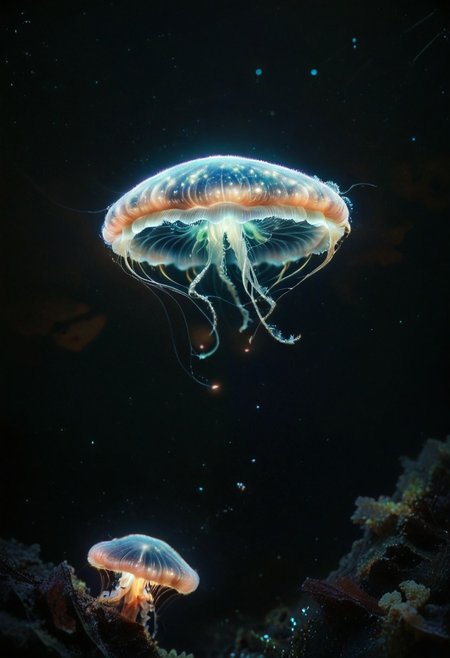 score_9, score_8_up, score_7_up, score_6_up, source anime,
phytoplankton, bioluminescence, sky, cyan glow, photo, no humans, underwater,glowing, ocean life, jellyfish, bubbles, realistic, 
masterpiece, best quality, very aesthetic, absurdres