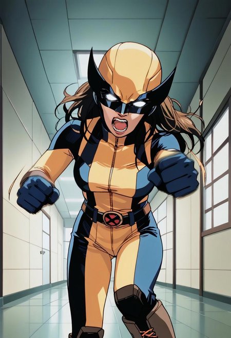 score_9_up, score_8_up, score_7_up, realistic, detailed,8k,<lora:G0083NP:0.9> 1girl, tall,LraKinyX, white eyes,blank eyes, long hair, mask, helmet,bodysuit, gloves, belt, boots,yelling,military base hallway , cartoon, official art, official style, source_anime, anime coloring(anime_screencap), anime, animated, p4nch,looking at viewer, punching,  motion lines, motion blur
