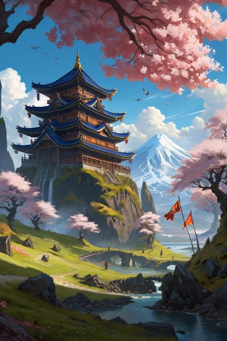 blossoming sakura forest with koinobori flags, volcanic glass ruin fields where frozen lava flows preserve ash-fall moments, the razor-sharp landscapes patrolled by pumice-bear guardians, cinematic view, epic sky, detailed, concept art, low angle, high detail, warm lighting, volumetric, godrays, vivid, beautiful, trending on artstation, by jordan grimmer, huge scene, grass, art greg rutkowski,
 <lora:detailed_notrigger:0.7>, <lora:add-detail-xl:0.3>, oil painting art style from Renaissance period, masterful composition, Renaissance mood, renaissance oil painting, brush strokes, Baroque art style, dynamic composition, dramatic lighting, rich colors, intricate details, professional-grade execution, captures the grandeur and theatricality of the Baroque period
