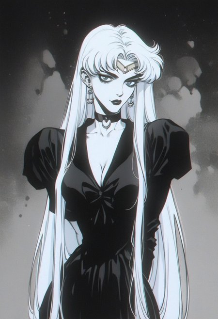 /1/ score_9, score_8_up, score_7_up, score_6_up, score_5_up, score_4_up, score_9, score_8_up, score_7_up, lineart,manga, retroscifi,/2/ /3/ 1woman, long hair, sailor moon, horror, scary, round breasts, breasts together, cleavage, posing, gothic background, at night, /6/, shadow background, rating_explicit