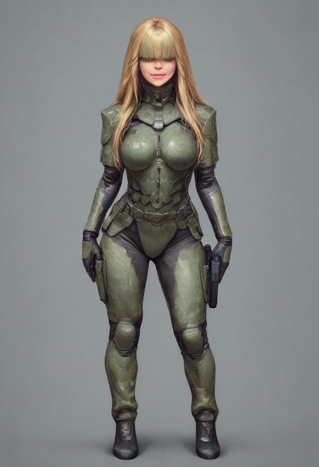 1girl, ((front view))), looking at viewer, highly detailed, from front, 1girl, skinny, looking at viewer, masterpiece, best quality,
raw, extremely detailed, hyperrealism, photo, perfect anatomy, <lora:grewishka_alita_pxl:1> source_photo, source_real, robot, cyborg, android, solo, looking at viewer, 1girl, full body, ((special force camo armor)), high heels, neon_lights, dynamic pose, pistols in hands
BREAK
fang smile, looking at viewer, long hair, ((red, green and blonde highlighting hair)), hair over eyes, front bangs, big hair, dynamic pose
best quality, depth of field, bokeh, (((full clothed))), ((special force camo armor)),
BREAK
((((big futuristic gun in hands)))), (big futuristic pistol in hands:1.3), sc-fi soldier, dynamic pose, military camo armor
(((((rooftop, night city, neon lights))))) score_9, score_8_up, score_7_up, score_6_up, source_cartoon, rating_explicit, Expressiveh, (((((full body))))), dynamic pose