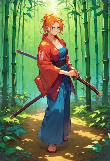 score_9_up score_8_up score_7_up, 1girl, battoujutsu, bamboo forest
<lora:battoujutsu_stance_24retry_pony_rework_final_svd_d8:1>