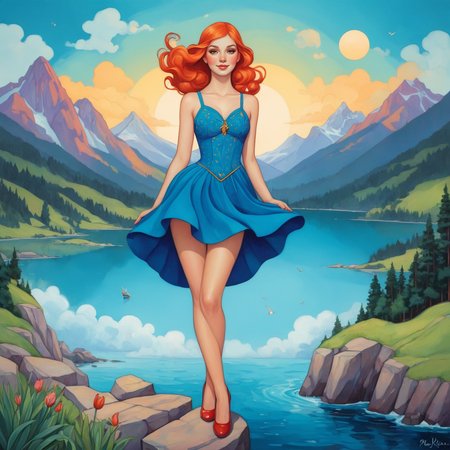 <lora:EnvyCelShadedXL01:0.75>  by Martine Johanna and Thomas Kinkade in the style of Natalia Rak,   surreal art