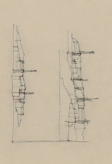 a professional hand sketch of architecture,
(POV view , DOF, first people view from the entrance, low angle shot:1.4),
(Ancient civilization, Alien Prometheus movie scene, dune movie scene:1.5), (The colonial city of the future, in the mist-filled Grand Canyon, on an unknown Earth-like planet, 2 moon on sky, Spaceship flight connects colonies, waterfulls:1.3), (Machu Picchu, a mountain settlement, incredibly spectacular:1.2), (Mario Botta:1.3), (avant-garde, future, reality, science fiction, photorealistic), (modern architecture:1.2), White limestone with black granite, fountain, waterfall, landmark, square, path, narrow street,
(Large Files, Ultra Realistic, 8K, 16k, FHD, HD, VFX, Perfect, Photography, composition, Architecture Sales Photography, Architecture Competition, Ultra High Resolution, Cinematography, High Resolution Image:1.1), (dramatic lighting, direct sunlight, ray tracing, clear shadow:1.2),  (real landscape:1.1), (blurred background:1.0), (urban background, more_details) ,
great lighting, extremely detailed, hillscastel, Neo Classic, Architecture sketch