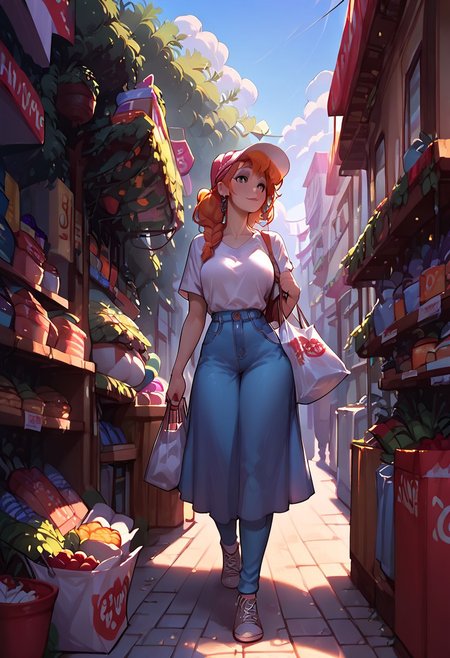 ((score_9, score_8_up, score_7_up,score_9, score_8_up, score_7_up)), big shopping bag full of women's clothes, placed onto bed, female girl's bedroom