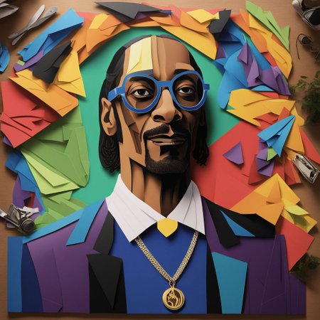 Snoop dogg chilling  PaperCutout style  <lora:sdxl-PaperCutouts-Dreambooh:1.2>, Very detailed, clean, high quality, sharp image