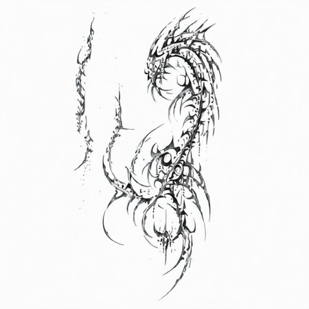 masterpiece, best quality, anime girl, ghost in the shell style, cyberpunk, cybersigilism, neotribal, tribal style tattoo, sketch, highlights, sparkle, gradient, greyscale, monochrome, no humans, white background, simple background, solo
