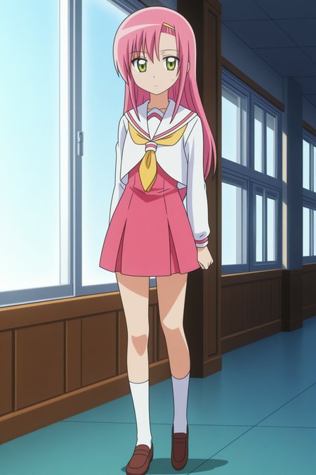 Hinagiku_Katsura, full body, school uniform, anime coloring <lora:Hayate_no_Gotoku_-_Hinagiku_Katsura_-_illustrious_s2:0.8>