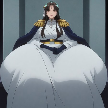 1girl,solo,thick thighs, (sitting on lap),Exquisite visuals, high-definition,masterpiece,best quality ,Beautiful Fingers,Beautiful long legs,Beautiful body,Beautiful Nose,Beautiful character design, perfect eyes, perfect face,expressive eyes, looking at viewer, official art,extremely detailed CG unity 8k wallpaper, dark lighting, Bright_Front_face_Lighting, (masterpiece:1.0),(best_quality:1.0), ultra high res,4K,ultra-detailed, photography, 8K, HDR, highres, absurdres:1.2, film grain, bokeh:1.2, lens flare, (vibrant_color:1.2), (beautiful_face:1.5), masterpiece, best quality, professional, solo, 4k,detailed,michiko, long_hair, black_hair, epaulettes, facial_mark, yellow_eyes, forehead_mark, japanese_clothes, black_gloves, hair_ornament, cape, makeup  ,gorgeous face, beautiful eyes, happy, thick thighs, beautiful face, (chubby), (fat), ((milf)), hearts, seductive, (wide hips), bangs, looking at viewer,(gigantic ass:1.9),huge thighs