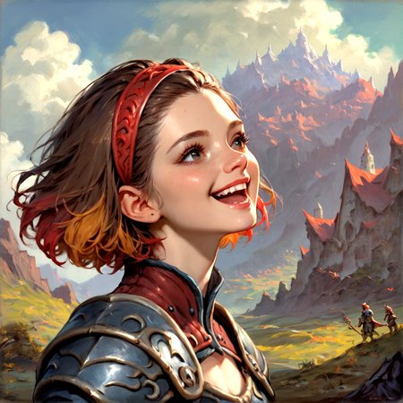 score_9,score_8_up, score_8, 
dark, brooding,
dungeons and dragons, fantasy armor, fantasy landscape, breastplate, solo, happy, short hair, colored tips, two-tone hair, multicolored hair, red hairband, (brown hair:1.1), red hair
 <lora:Expressive_H:0.5>  <lora:Dungeons_and_Dragons_Art_Style-000003:1>