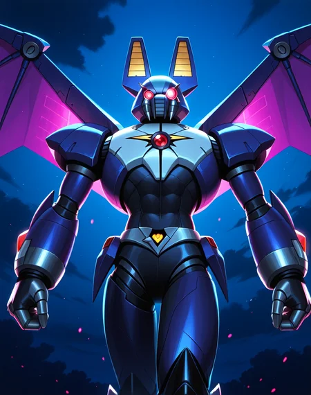 <lora:Dark_Necrobat_(Mega_Man_X)_(Illustrious)_(AD):1> Dark Necrobat, reploid, MMX, 
exterior, night sky with dark clouds,
male focus, intense shadows, dynamic shadows, intricate details, attention to details, gradient coloring, bright vivid colors, robot, abs, bent leg, glossy metal body, dynamic action, cowboy shot, 
BREAK very awe, masterpiece, best quality, amazing quality, very aesthetic, highres, absurdres, photographic realism, 8K CGI render, 
EZRealPONYXL, zPDXL, Smooth Quality, lazynsfw,