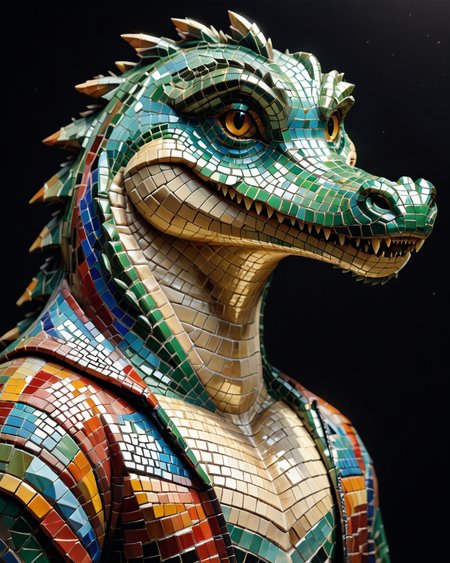 score_9, score_8_up, score_7_up, intricate details, rating_safe,
 <lora:MosaicStyle:1>,
1boy(Mosaic, made from colored stone pieces, 
anthro furry, crocodile, 
full body, looking at the viewer, solo, smiling), black background, 
<lora:ral-chrosc-clr:0.3>, ral-chrosc-clr,
<lora:xl_more_art-full_v1:0.3>,
<lora:add-detail-xl:0.3>