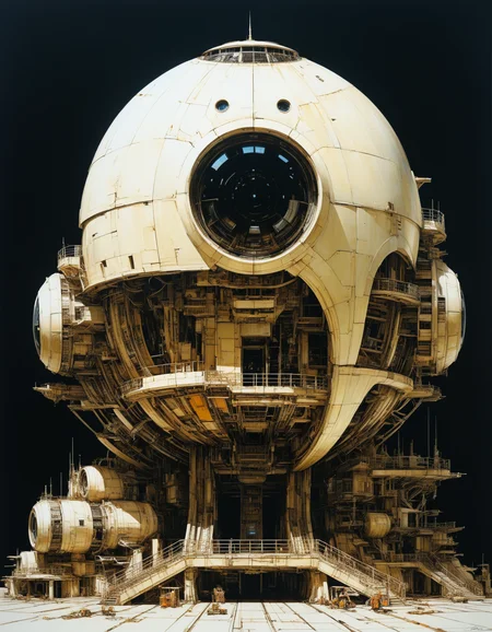 hyper realistic photograph of  a (complex architectural science fiction structure:1.4) by Bob Eggleton and Yoji Shinkawa, (glossy, ivory , masterful:1.4), medium full shot, poster art, bold lines, hyper detailed, expressive,  award winning,  dark limited color palette, high contrast, depth of field, (intricate details, masterpiece, best quality:1.4),
overexposure, looking at viewer, dynamic pose, wide angle view,
<lora:add-detail-xl:1> <lora:xl_more_art-full_v1:0.5>  <lora:NicolaSamori:0.5> in the style of nicola samori <lora:looking_at_viewer:2>