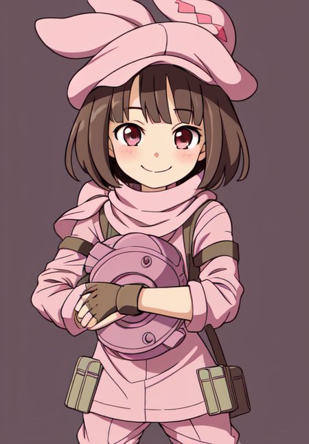 <lora:swordartonline_pack-000003:0.6>,GGO-Llenn,solo,smile