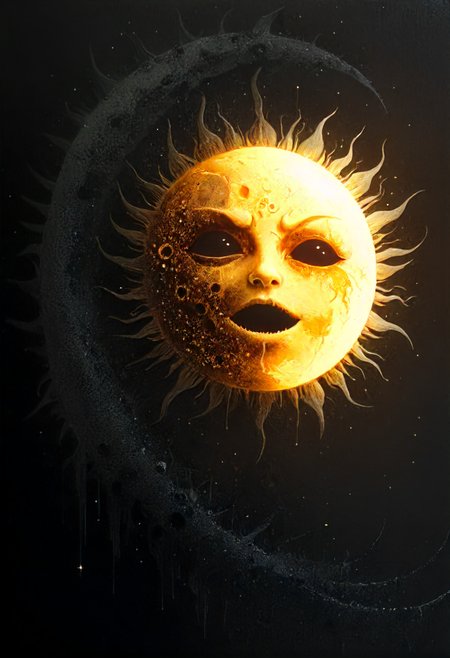 ascii_art, the failure of a tiny travelling sun tilt broken to an ecliptic moon drifting in an endless infinite universe far away, intricate, detailed, epic, complex, atmospheric, deep, artchlr , playful, <lora:- SDXL - vanta-black_contrast_V3.0:0.4>, <lora:d\EnvyTinyWorldsXL01:0.8>, <lora:ascii_art-sdxl:0.8>, <lora:lora:0.8>, <lora:artfullyECHELIER_SDXL_V1:0.8>, <lora:artfullyQUILLED_SDXL_V1:0.8>, <lora:dfantasy:.7>, <lora:ral-vxl:0.2>, <lora:20231230-1703876721187:0.4>, <lora:- SDXL - lentclr_effect_V1.0:0.2>, <lora:Wizards_MACHINALIA__Things_Come_Alive_:0.4>, <lora:Street_Art:0.4>, <lora:SDXL - Style - pixel_art_3drender:0.8>