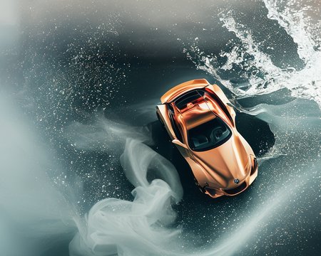 hyperfluid ,bmw sports car, dramatic lighting