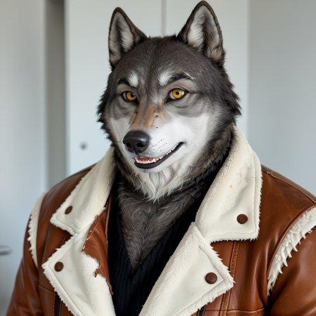 score_9, score_8_up, score_7_up, source:furry, dynamic lighting, detailed background, bedroom background,  anthro, furry, male, 1boi, (headshot), solo, (detailed face, detailed eyes), furry, anthropomorphic character, 
BREAK
Mr_Badwolf, Anthro Wolf, Wolf, BBW, Ever_after_high, dark gray fur, white snout, white eyebrows, white inner ears, black nose, white sclera, yellow eyes, black lips, large muscles, muscular, thick neck, leather jacket, fleece-lined jacket, torn jeans, digitgrade legs, 
BREAK
<lora:add-detail-xl:1.5>