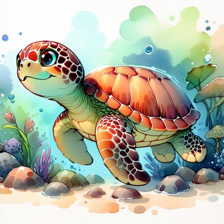 SoftWaterColors, a turtle, brown spots, BREAK
<lora:SoftWatercolors:1>