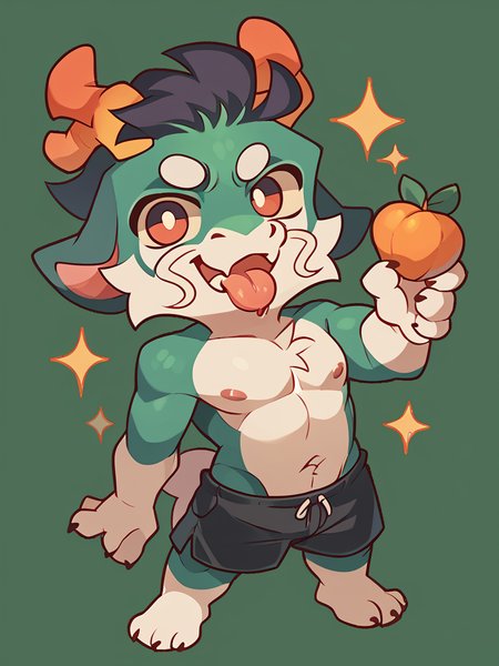 score_9, score_8_up, score_7_up, high quality, hires, male, solo, anthro, furry, topless, smug, tongue, chibi, looking at viewer, full body, <lora:Greene:1>