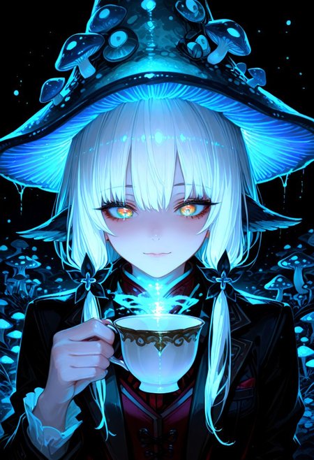 masterpiece, best quality, amazing quality, very aesthetic, absurdres, newest, volumetric lighting, holographic colors, cute, gradient colors, dark background, masterpiece, best quality, amazing quality, very aesthetic, absurdres, newest, volumetric lighting,1girl, 
BREAK
nsfw, 
 ambient occlusion, raytracing, soft lighting, blum effect, masterpiece, absolutely eye-catching, particles, glow, shining, intricate cinematic background, (beautiful face),  
BREAK
masterpiece, highly detailed,1girl,beautiful eyes, big eyes, detailed eyes, detailed pupils, perfect body,
(sexy, slutty, hot)
Mad Hatter, mushroom hat, teacup, suit
BREAK
<lora:spo_sdxl_10ep_4k-data_lora_webui:0.6> <lora:ponyv5_noobV065S_1_adamW-000013:0.7> <lora:USNR_STYLE_XL_lokr:0.45> <lora:GBF_Illustrious:0.4> <lora:748cmSDXL:0.8>