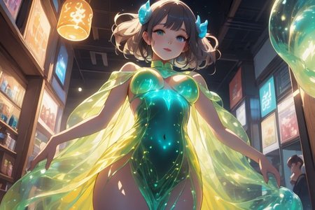snail girl, slime girl, wet, happy, snail shell, more prism, vibrant color, ,magical girl,underboob, shirt,bioluminescent dress
EasyNegativeV2, BadDream,