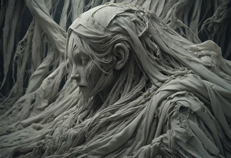 super closeup portrait, In a desolate landscape, bathed in neon-pastel and grays, a lone, busty woman stands. The weathered ground beneath him ripples like liquid, morphing into a swirling vortex. He's drawn in, contorting in a gravity-defying descent. The landscape crumbles, distorting into abstract forms. The gorge is filled with neon-colored hazards, Ghostly figures hover, and distorted trees emerge. The atmosphere is heavy, with eerie whispers and distant mournful echoes. This surreal and depressive scene frozen in time invites contemplation., high Quality
very detailed, atmospheric haze, Film grain, cinematic film still, shallow depth of field, highly detailed, high budget, cinemascope, moody, epic, OverallDetail, gorgeous, 2000s vintage RAW photo, photorealistic, candid camera, color graded cinematic, eye catchlights, atmospheric lighting, skin pores, imperfections, natural, shallow dof