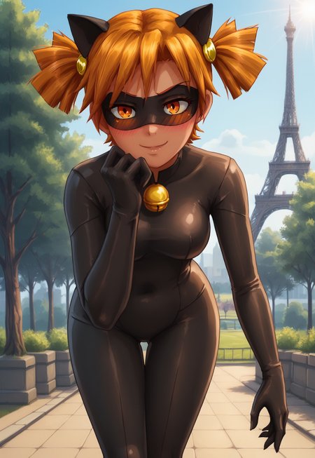 safe_pos, score_9, score_8_up, score_7_up, 1 woman, wide hips and thighs,
flirting expression, masterpiece, high quality, UHD, fine-tuned, subtle details, lens flare,
highly detailed skin, glistening skin, hourglass figure, goosebumps, blush, narrow waist, horny, flirty expression, beautiful light, oiled skin, alluring, perfect ass, fit body, realistic skin, amazing background, aesthetic, raytracing, cute,
wide hips, wide thighs, thick thighs, sexy legs, extra slutty, large ass, large thighs, large hips, meaty hips, meaty thighs, amazing background,
teasing, flirty smile, slutty face, skindentation, (interesting pose, dynamic pose, posing:1.2), face focus, bubble butt, plumpy ass,

leaning forward, raised leg, arms for balance, dynamic coastal atmosphere, elegant pose, Paris, Eiffel tower, night city,

cat girl, mask, cat ears, animal ears, bodysuit, bell, tail, black latex cat outfit,

(AliceDV, orange eyes, orange hair, short twintails:1.1)