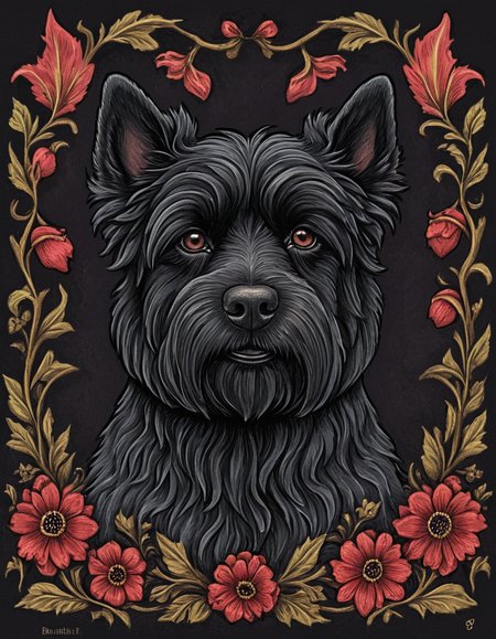novuschroma81 style bouviers des flandres dog  illustration <lora:novuschroma81 style:1>