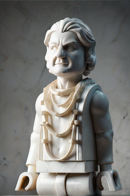 <lora:marblebust:0.8>, marble statue bust of a lego person || <lora:marblebust:0.2>, marble statue bust, masterpiece, 8k, high resolution, shallow depth of field, sharp focus