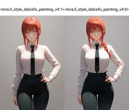 masterpiece, best quality, absurdres, safe
1girl, makima \(chainsaw man\), hand on hip, standing
<lora:il_style_dalcefo_painting_v4:1>