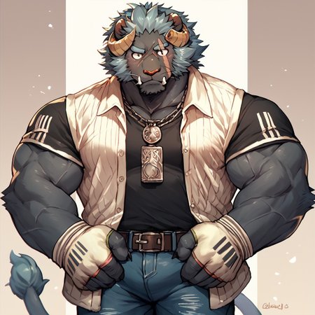 score_9, score_8_up, score_7_up, score_6_up, score_5_up  <lora:Krampus:1.0>, Krampus, solo, bara, furry male, muscular male, male focus, curled horns, standing, tail