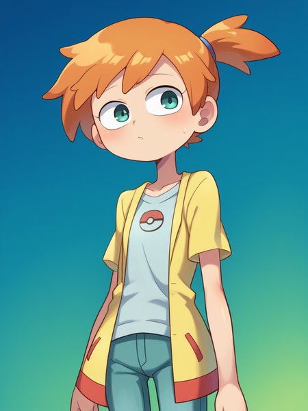 score_9, score_8_up, score_7_up, source_anime, BREAK
1girl, solo,  <lora:Miwako:1> Pokemon, Misty, flat chest, orange hair,