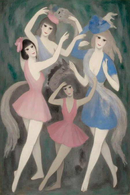 malau1 painting .
three women dancing around a horse <lora:malau1_cap_d6a3e12:1.0><lora:825098844598598800:0>