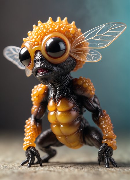 Macro Photography, 1 inch Bug size Shrunk tiny shrinking micro Rapper fairy toy size Kali muscle honey I shrunk the kids  <lora:another-bored-monsters:0.3> fx-monsters, subsurface scattering, Photorealistic, Hyperrealistic, analog style, realistic, film photography, soft lighting, heavy shadow, close-up, macro 100mm, macro photography