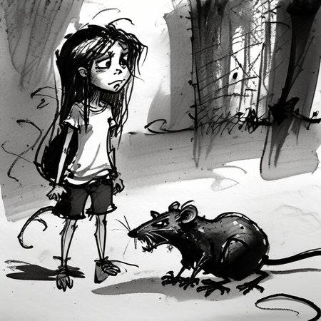 corcoc4s  girl and a big dangerous rat, very detailed<lora:corcoc4s:1>