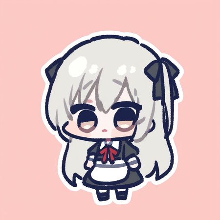 Kasugano Sora,<lora:miratsu_noob:1>,chibi,silver hair,
