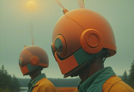 Vibrant (George Tooker) and (Simon Stalenhag) and (Holly Andres) book cover style.
Title: "The Closer".
Life-like details.
Cinematic. Dramatic. Dynamic. 
Pristine Aesthetic.
Enigmatic.
Emotionally Moving.
Moody.
Extremely refined lines and and shapes.
Extremely refined details on objects.
Sharp details.
Complementary colors.
Many details everywhere. Ray-Tracing. Anti-Aliasing. Realistic soft shadows. Low saturation colors. Insane quality. Insane resolution. Insane details. Masterpiece. 32k resolution.