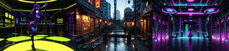 highly insanely detailed, masterpiece, top quality, best quality, highres, 4k, 8k, RAW photo, (very aesthetic, beautiful and aesthetic), 
__lazy-wildcards/subject/env-bg-interior/cyberpunk_club/prompts__, 
<lora:Cyberpunk_Club:0>, 
(1girl:1.3), 1other, 
__lazy-wildcards/dataset/background__,âââ