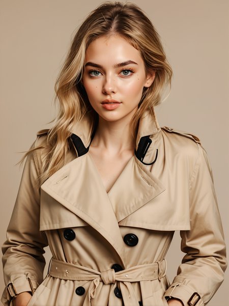 30yo neysasynth, full body, standing, neutral background, sultry,
wearing a trench coat