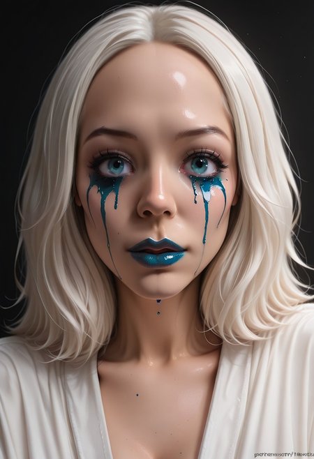 score_9, score_8_up, score_7_up, rating_safe, concept art, realistic, Fixhand.
1girl, solo, cute face, sexy face, Sexy body, 
TearsMakeUp, Blue Tears